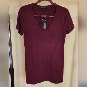 Romeo & Juliet short sleeve knit top burgundy